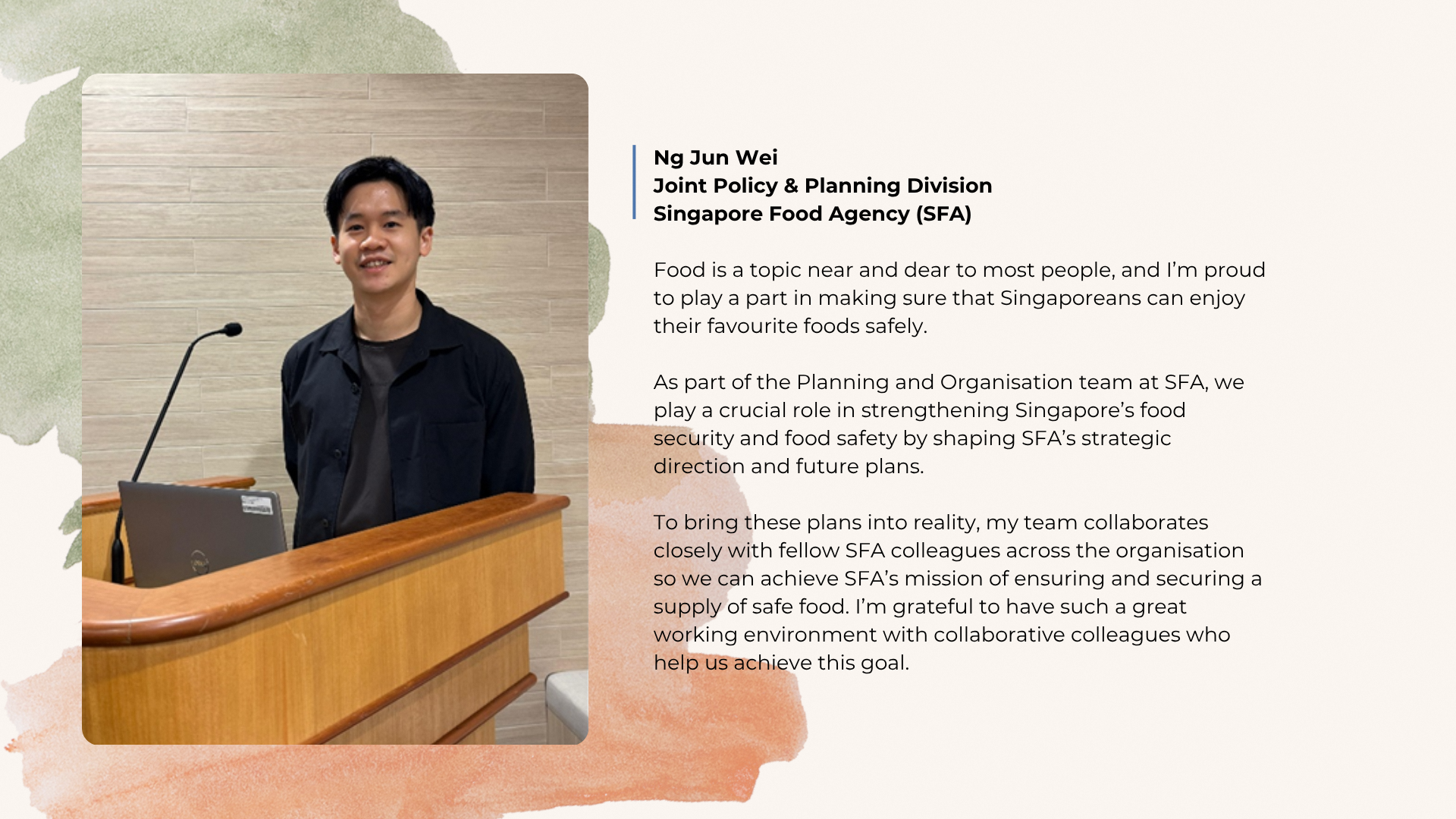 Ng Jun Wei from SFA's Joint Policy & Planning Division